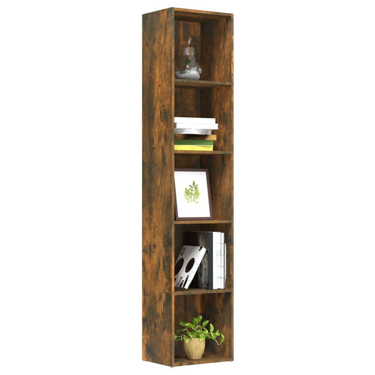 Boekenkast 40x30x189 cm bewerkt hout gerookt eikenkleurig MeubelReus