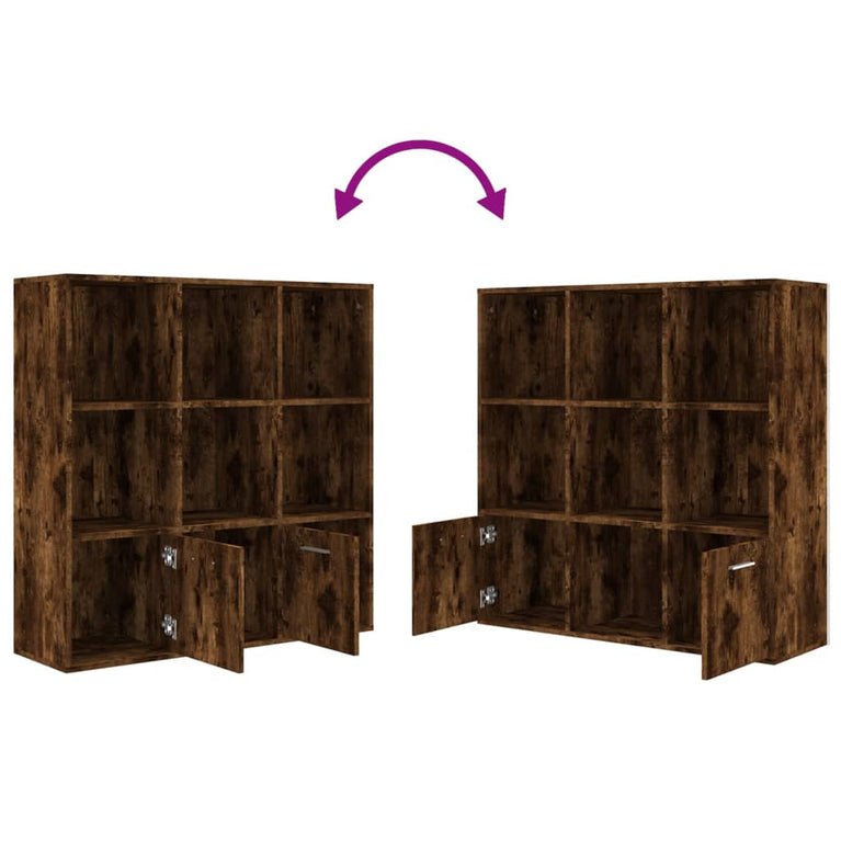 Boekenkast 98x30x98 cm gerookt eikenkleurig MeubelReus