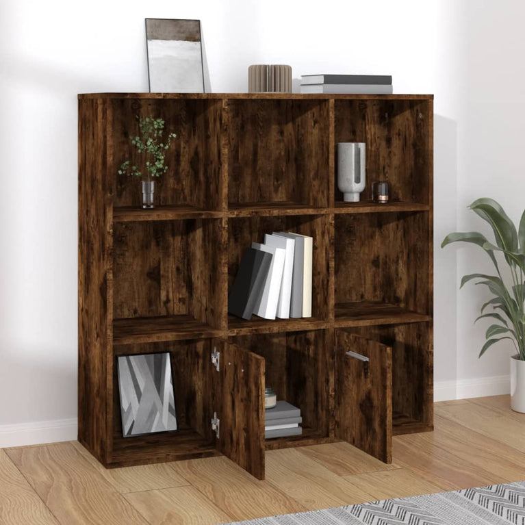 Boekenkast 98x30x98 cm gerookt eikenkleurig MeubelReus