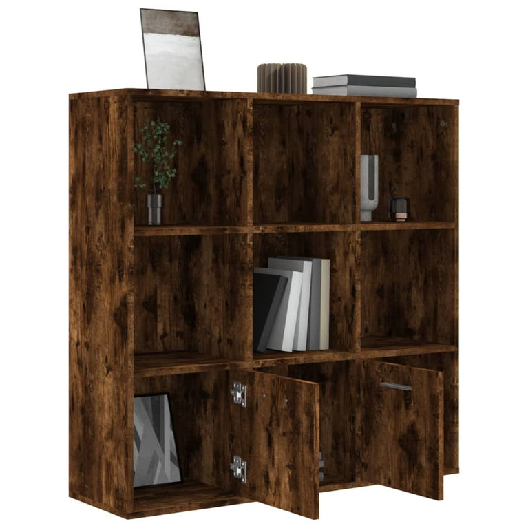 Boekenkast 98x30x98 cm gerookt eikenkleurig MeubelReus