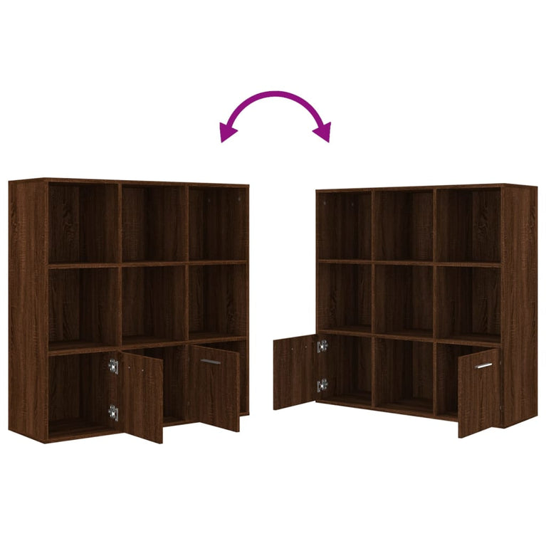Boekenkast 98x30x98 cm bruineikenkleurig MeubelReus