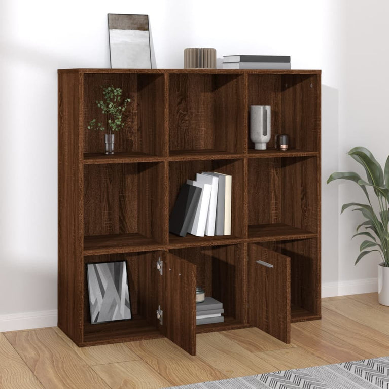 Boekenkast 98x30x98 cm bruineikenkleurig MeubelReus