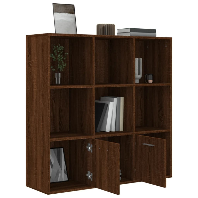 Boekenkast 98x30x98 cm bruineikenkleurig MeubelReus