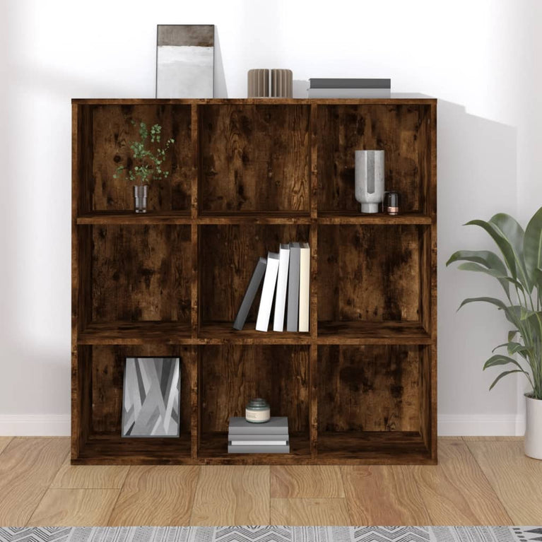 Boekenkast 98x30x98 cm gerookt eikenkleurig