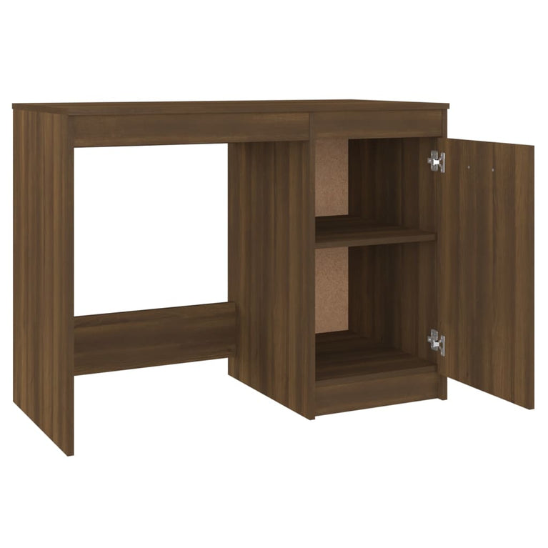 Bureau 100x50x76 cm bewerkt hout bruin eikenkleur MeubelReus