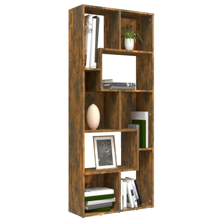 Boekenkast 67x24x161 cm bewerkt hout gerookt eikenkleurig MeubelReus
