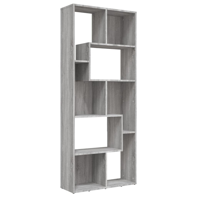 Boekenkast 67x24x161 cm bewerkt hout grijs sonoma eikenkleurig MeubelReus