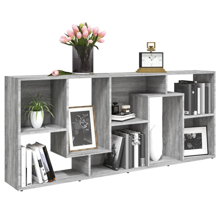 Boekenkast 67x24x161 cm bewerkt hout grijs sonoma eikenkleurig MeubelReus