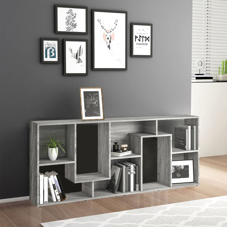 Boekenkast 67x24x161 cm bewerkt hout grijs sonoma eikenkleurig MeubelReus