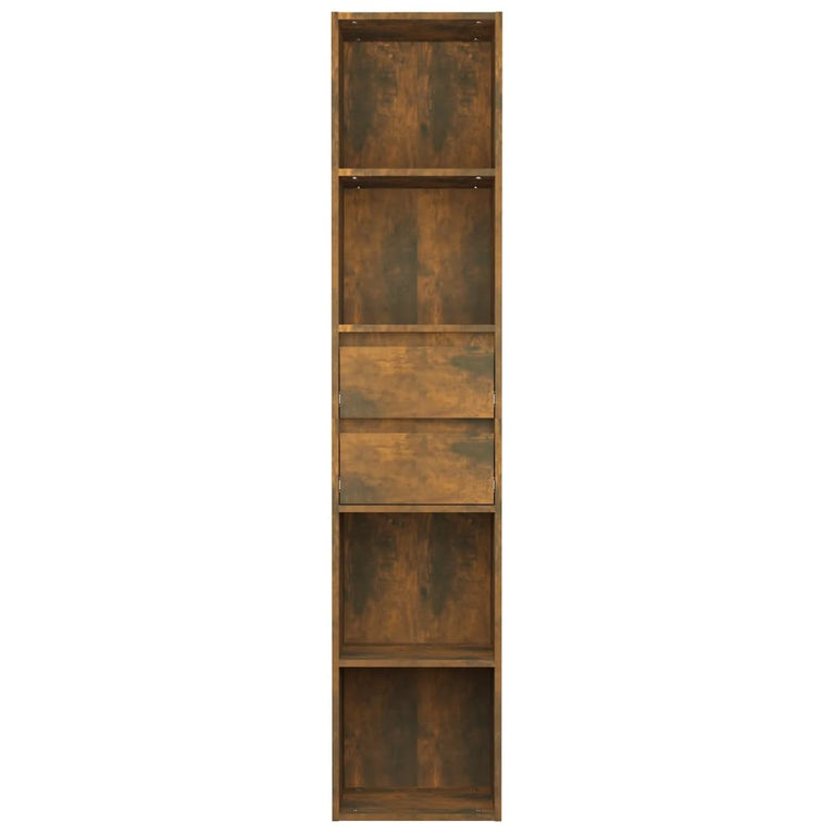 Boekenkast 36x30x171 cm bewerkt hout gerookt eikenkleurig
