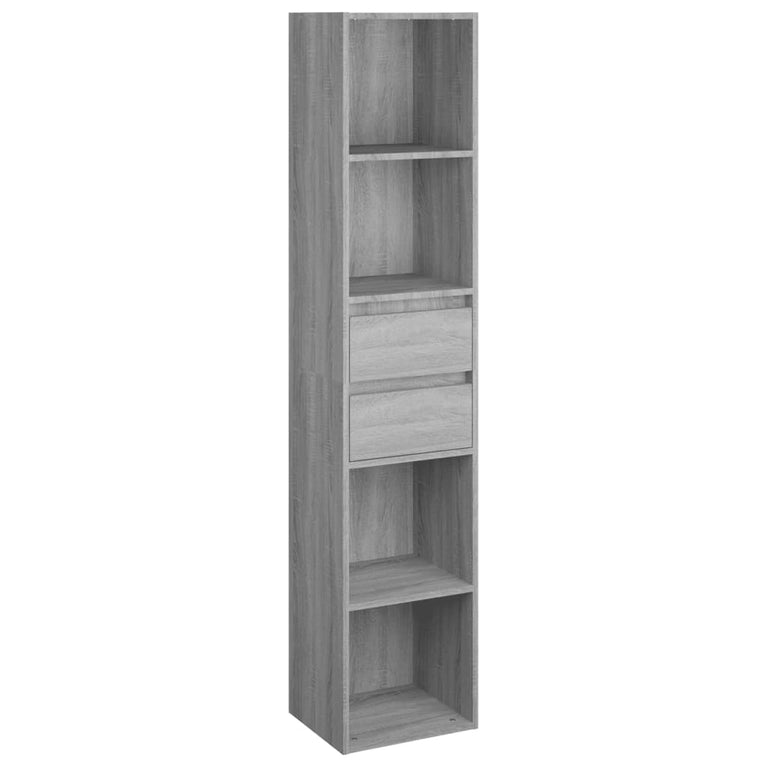 Boekenkast 36x30x171 cm bewerkt hout grijs sonoma eikenkleurig