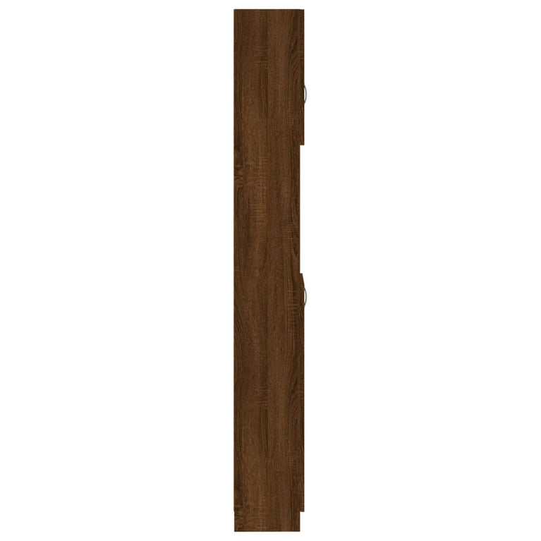Badkamerkast 32x25,5x190 cm bewerkt hout bruineikenkleurig