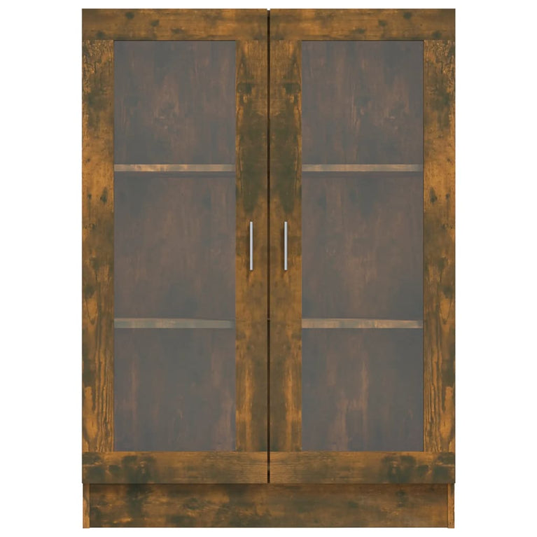 Vitrinekast 82,5x30,5x115 cm bewerkt hout gerookt eikenkleurig MeubelReus