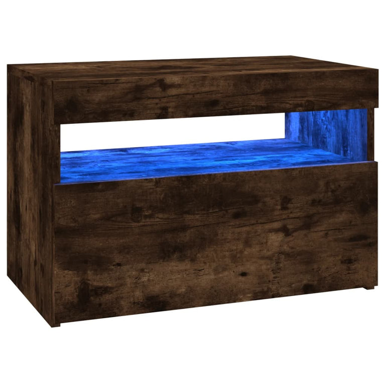Tv-meubels 2 st met LED-verlichting 60x35x40 cm gerookt eiken MeubelReus