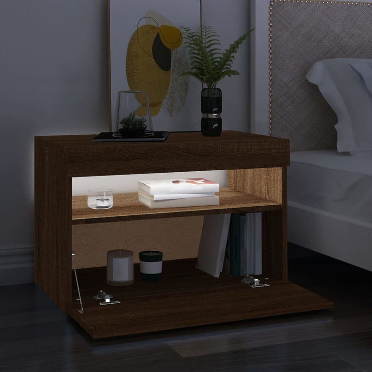 Tv-meubels 2 st met LED-verlichting 60x35x40 cm bruineikenkleur MeubelReus