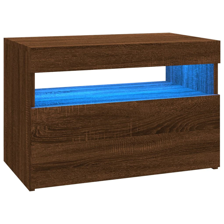 Tv-meubels 2 st met LED-verlichting 60x35x40 cm bruineikenkleur MeubelReus