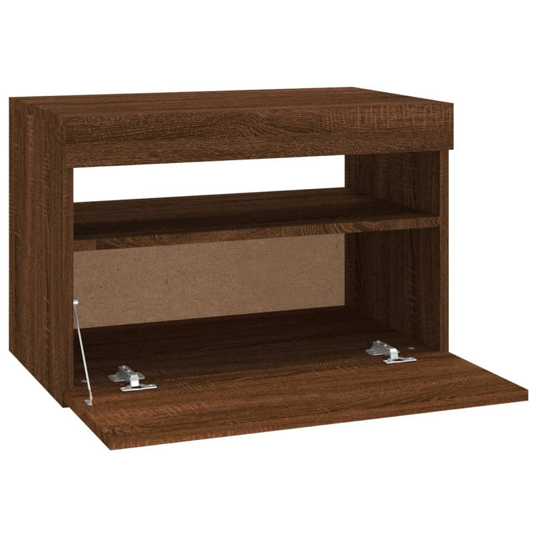 Tv-meubels 2 st met LED-verlichting 60x35x40 cm bruineikenkleur MeubelReus