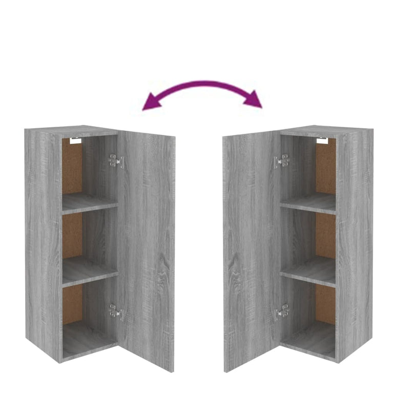 Tv-meubel 30,5x30x90 cm bewerkt hout grijs sonoma eikenkleurig MeubelReus