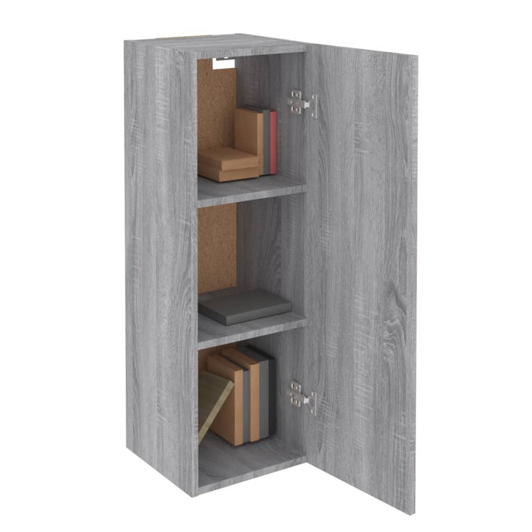 Tv-meubel 30,5x30x90 cm bewerkt hout grijs sonoma eikenkleurig MeubelReus