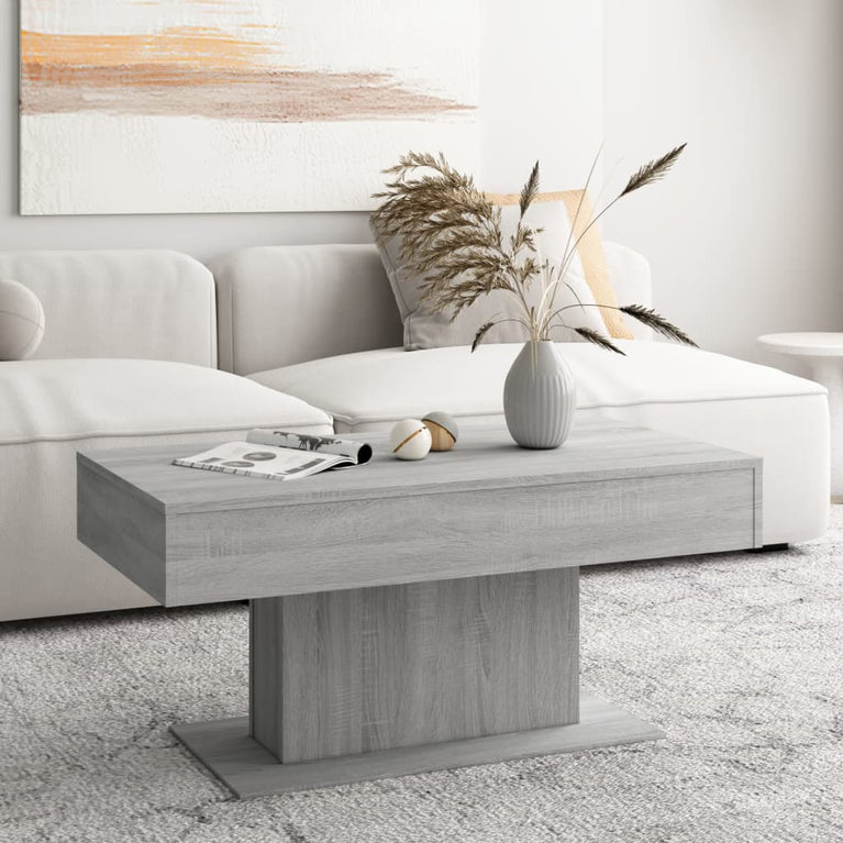 Salontafel 96x50x45 cm bewerkt hout grijs sonoma eikenkleurig