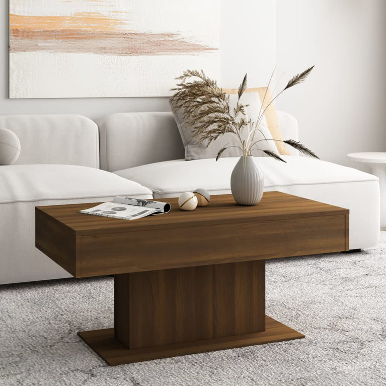 Salontafel 96x50x45 cm bewerkt hout bruineikenkleurig MeubelReus
