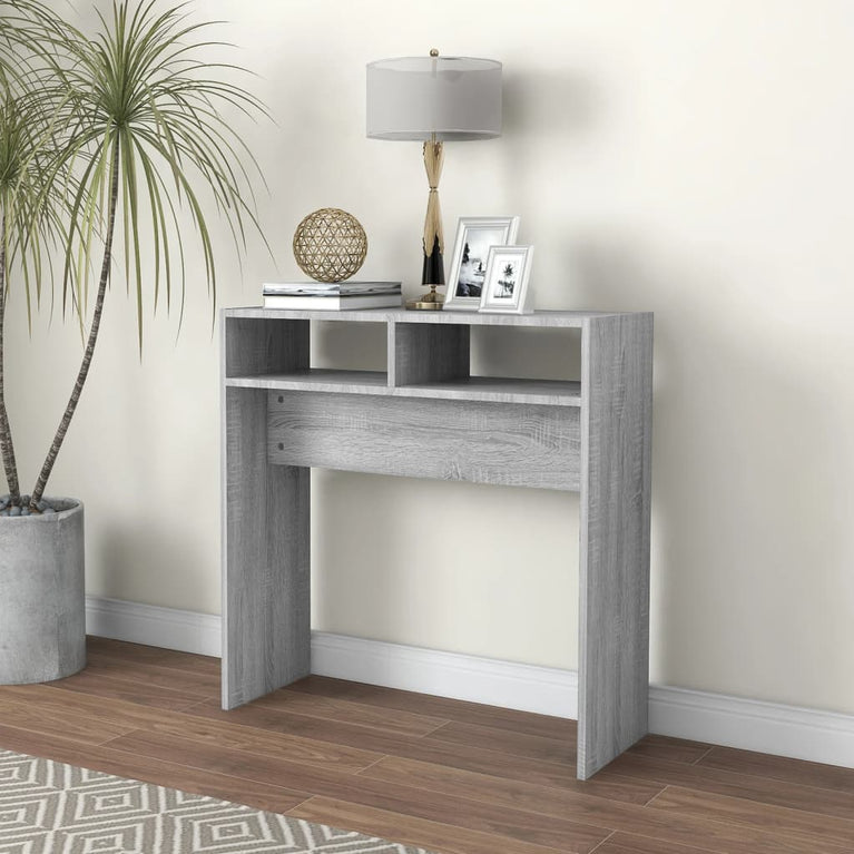 Wandtafel 78x30x80 cm bewerkt hout grijs sonoma eikenkleurig MeubelReus