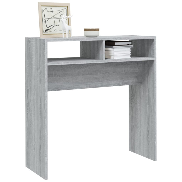 Wandtafel 78x30x80 cm bewerkt hout grijs sonoma eikenkleurig MeubelReus