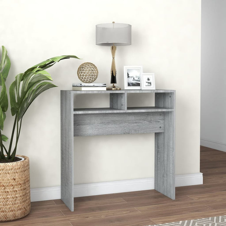 Wandtafel 78x30x80 cm bewerkt hout grijs sonoma eikenkleurig MeubelReus