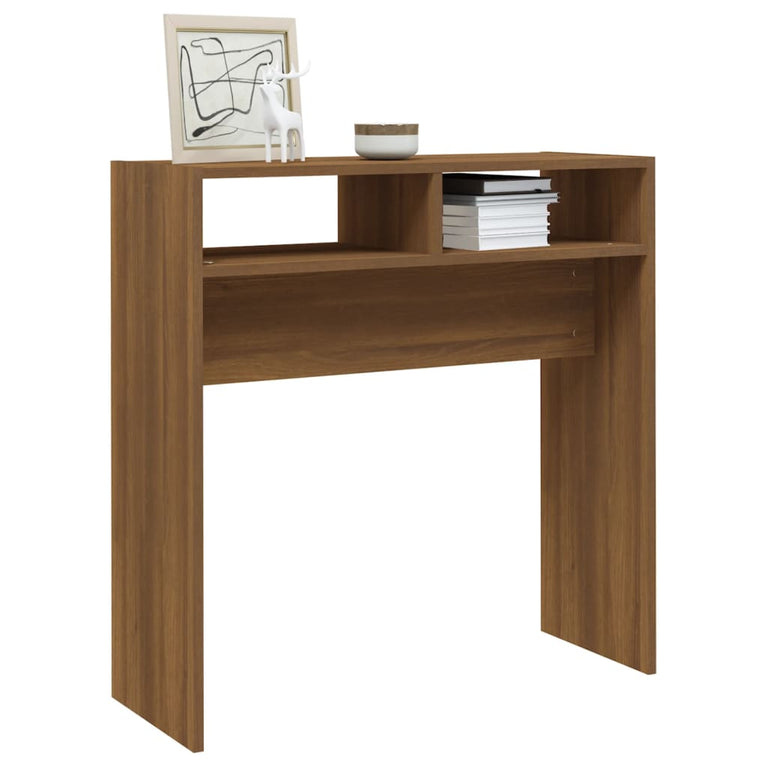 Wandtafel 78x30x80 cm bewerkt hout bruineikenkleurig MeubelReus