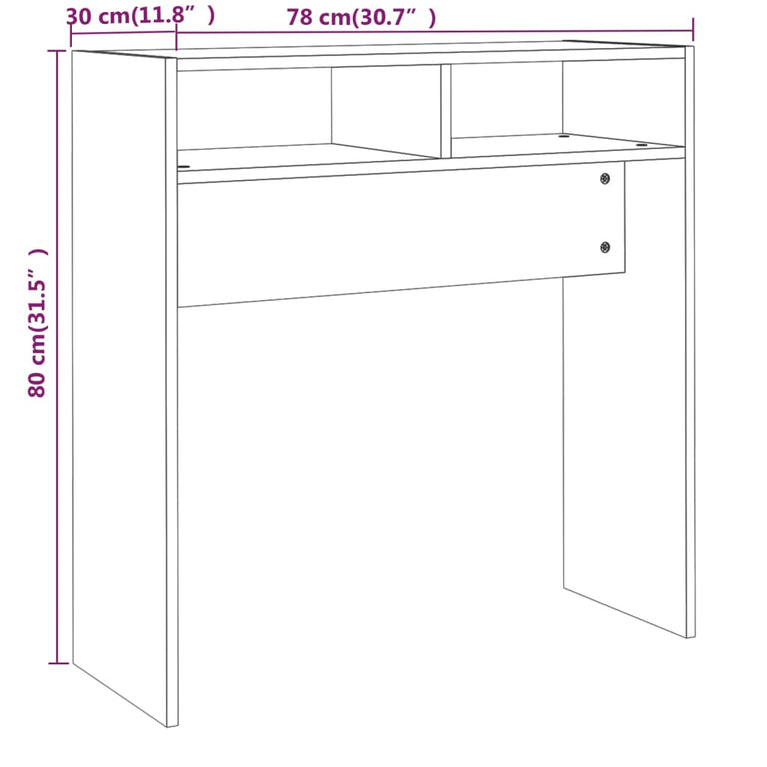 Wandtafel 78x30x80 cm bewerkt hout bruineikenkleurig MeubelReus