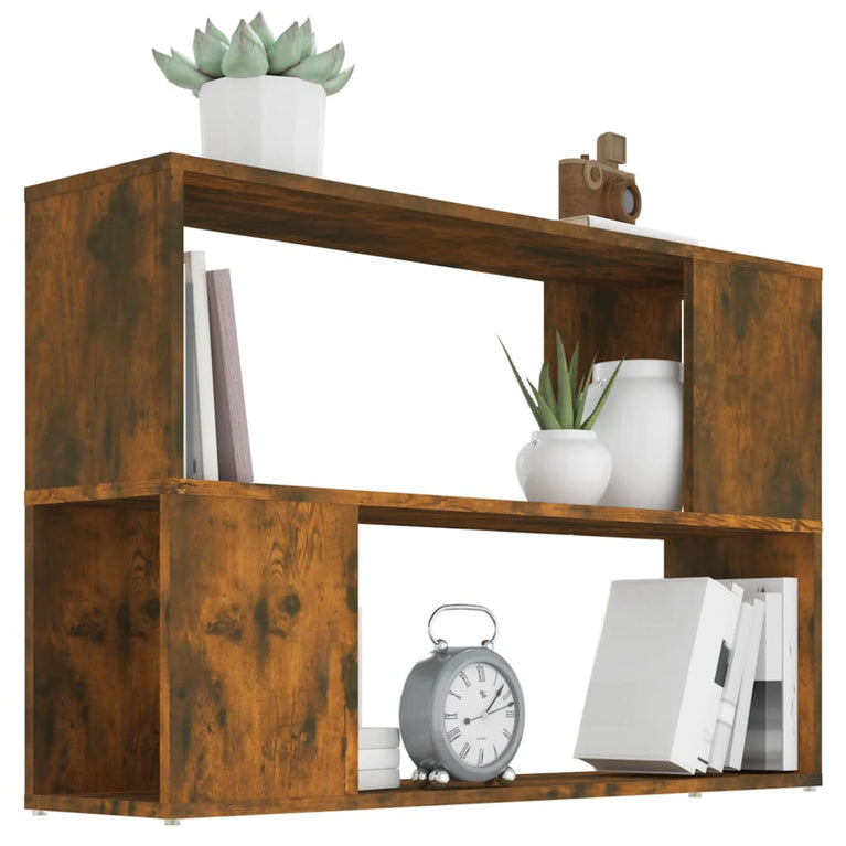 Boekenkast 100x24x63 cm bewerkt hout gerookt eikenkleurig MeubelReus