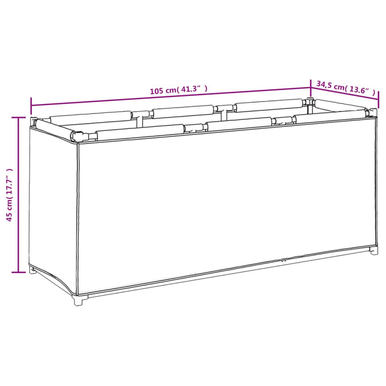 Opbergbox 105x34,5x45 cm stof zwart MeubelReus