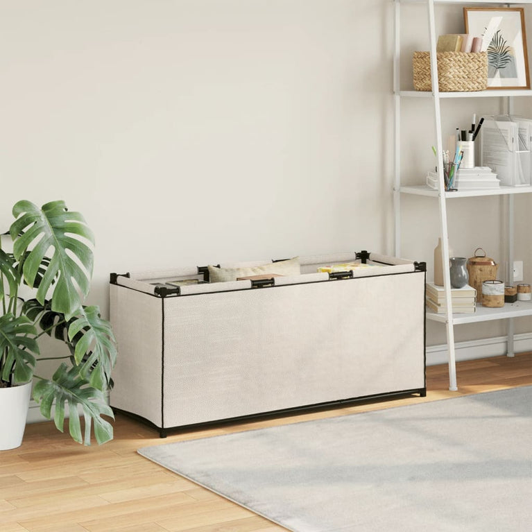 Opbergbox 105x34,5x45 cm stof crèmekleurig MeubelReus