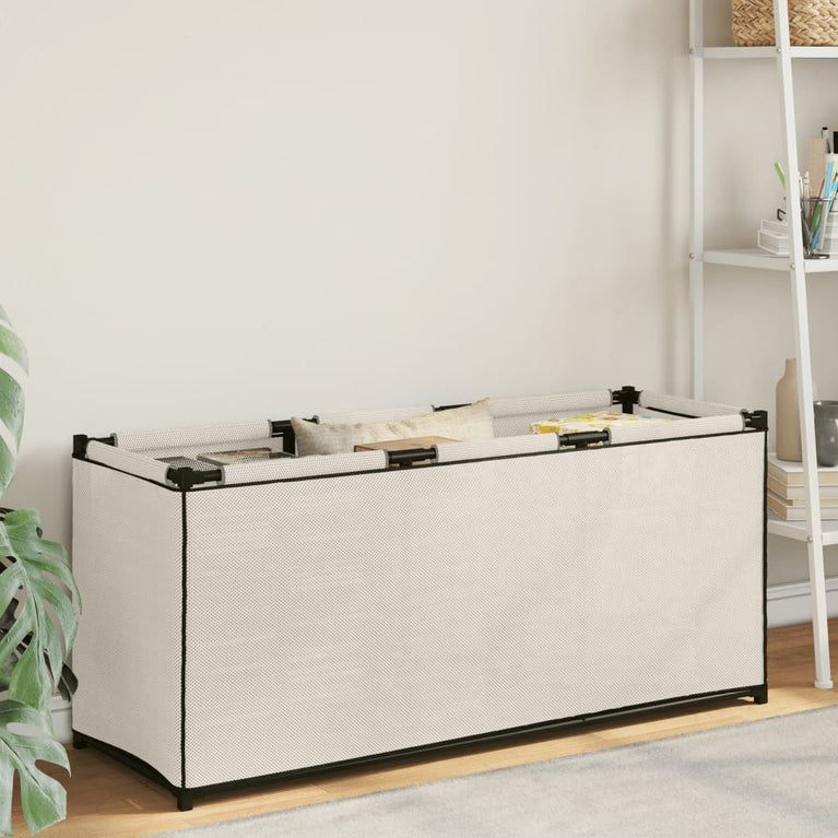 Opbergbox 105x34,5x45 cm stof crèmekleurig MeubelReus