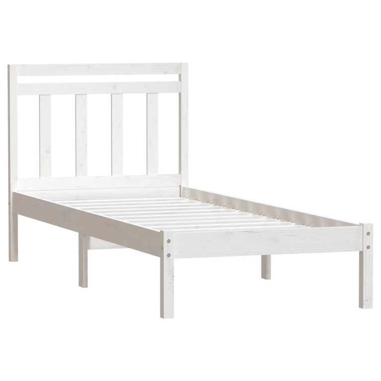 Bedframe massief hout wit 75x190 cm 2FT6 small single