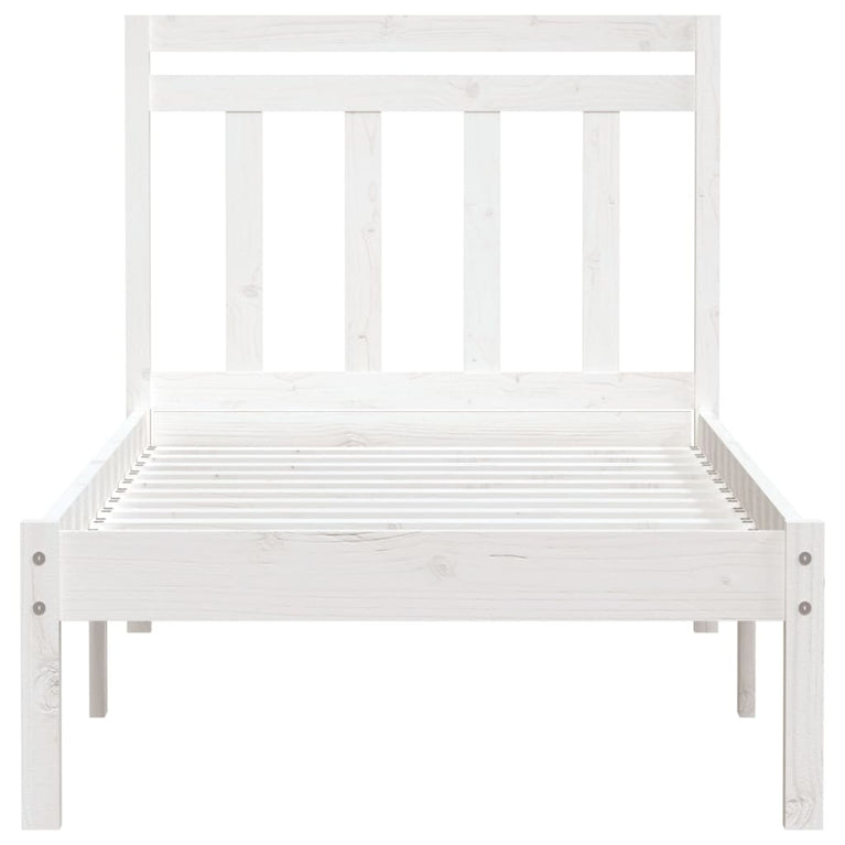 Bedframe massief hout wit 75x190 cm 2FT6 small single