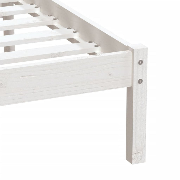 Bedframe massief hout wit 75x190 cm 2FT6 small single