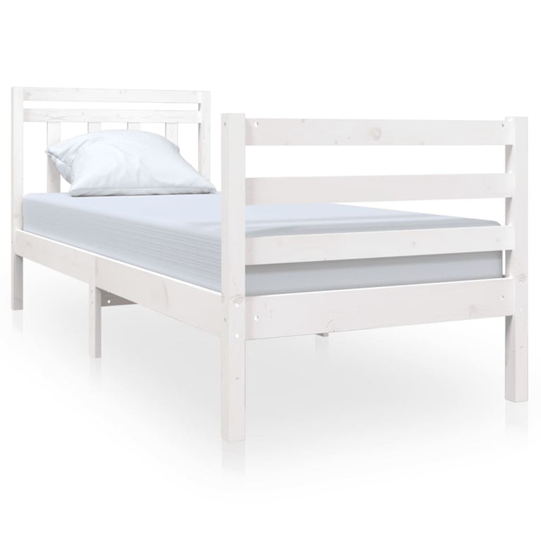 Bedframe massief hout wit 75x190 cm 2FT6 Small Single