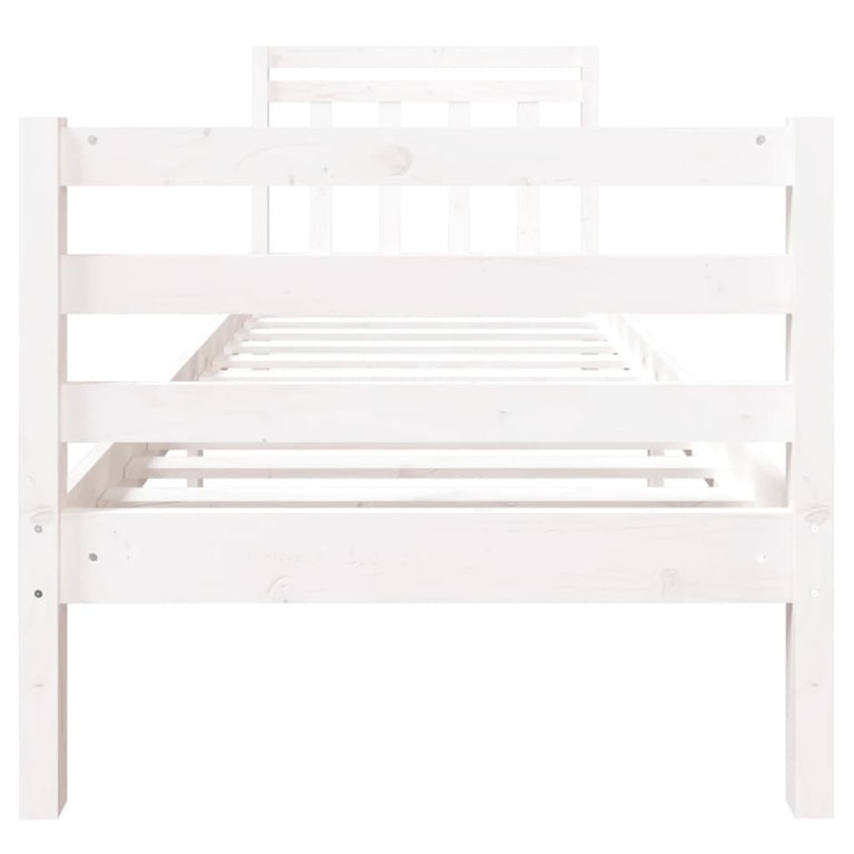 Bedframe massief hout wit 75x190 cm 2FT6 Small Single