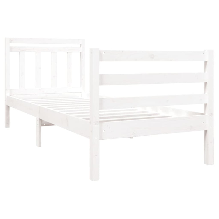 Bedframe massief hout wit 90x190 cm 3FT Single