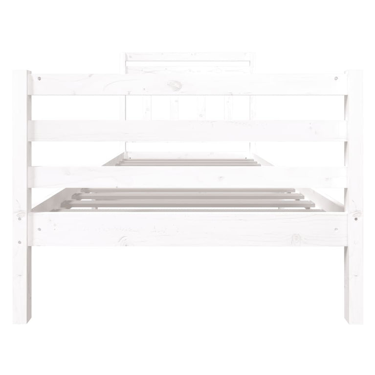 Bedframe massief hout wit 90x190 cm 3FT Single