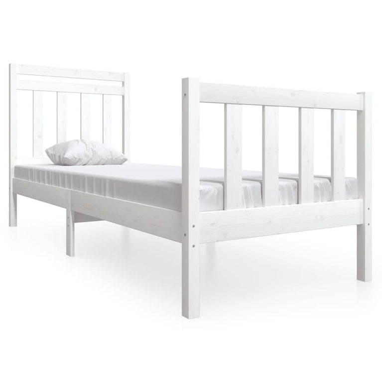 Bedframe massief hout wit 75x190 cm 2FT6 Small Single