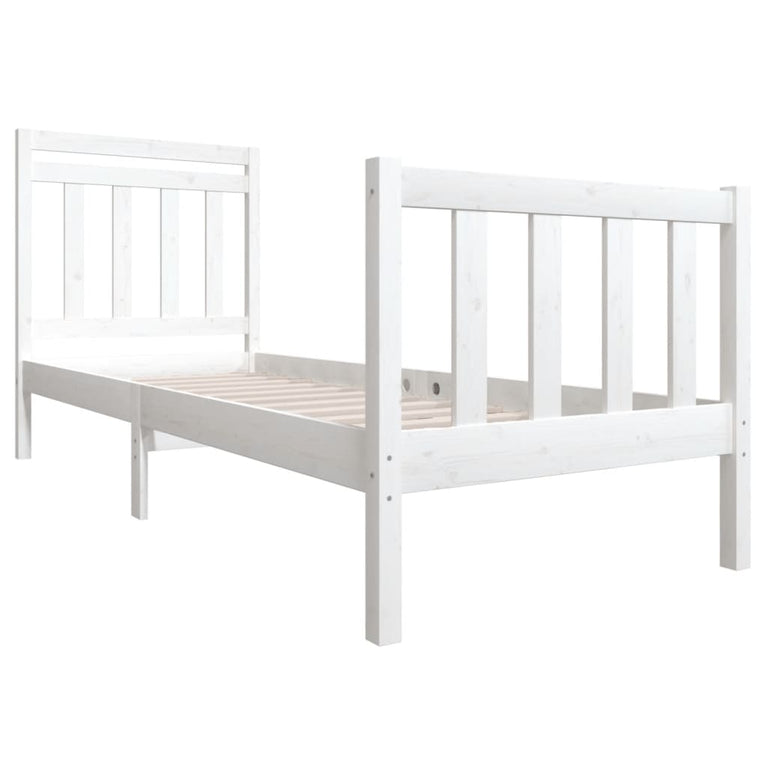 Bedframe massief hout wit 75x190 cm 2FT6 Small Single