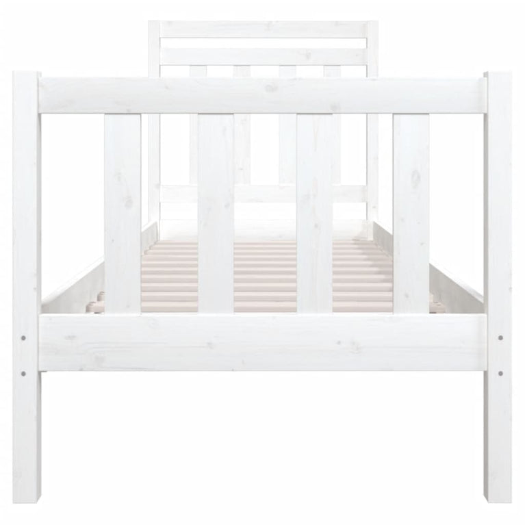 Bedframe massief hout wit 75x190 cm 2FT6 Small Single