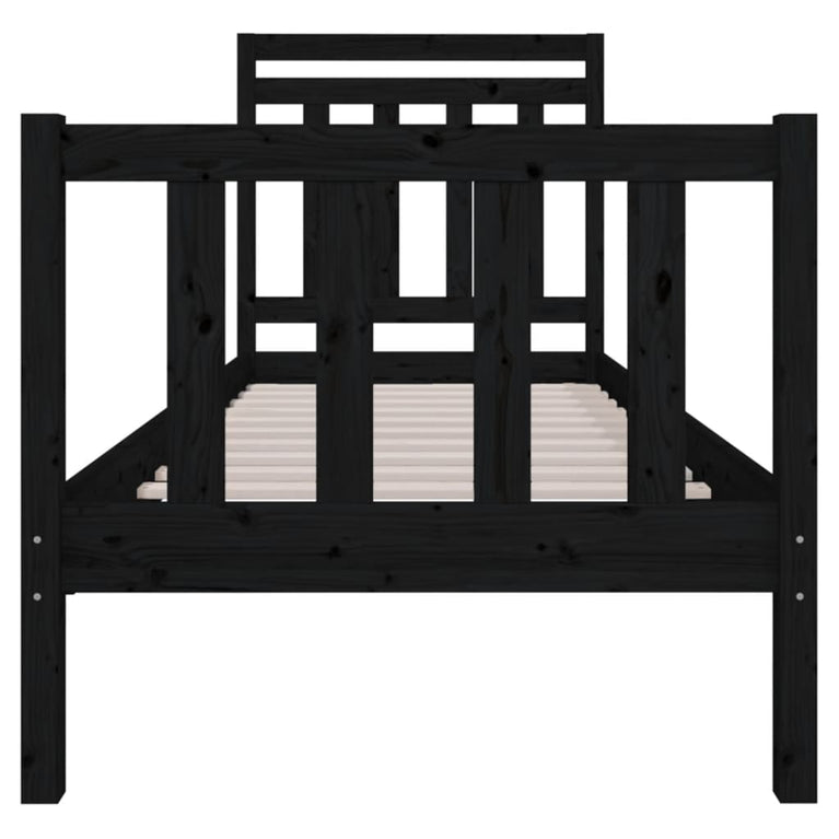 Bedframe massief hout zwart 75x190 cm 2FT6 Small Single