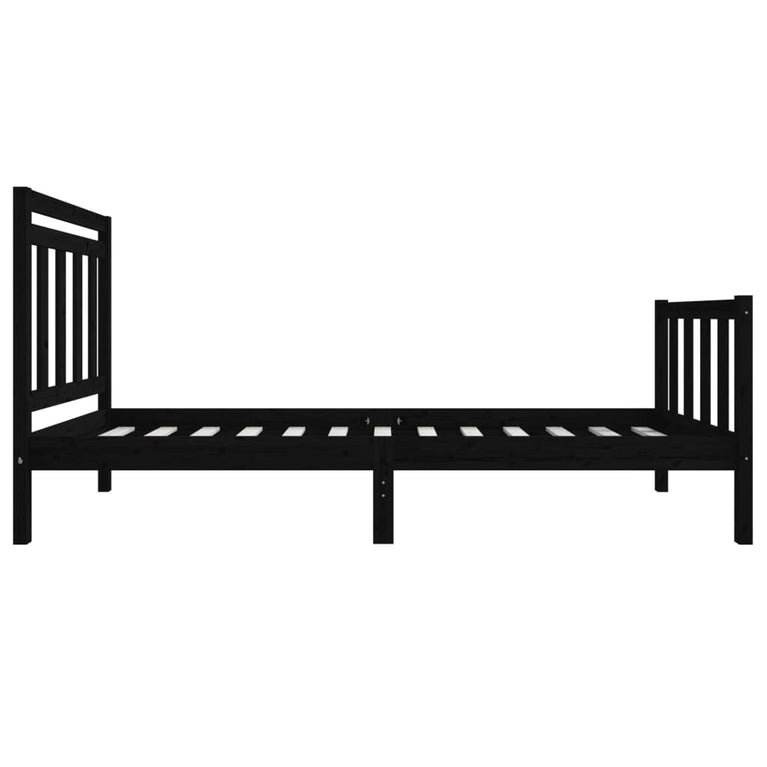Bedframe massief hout zwart 75x190 cm 2FT6 Small Single