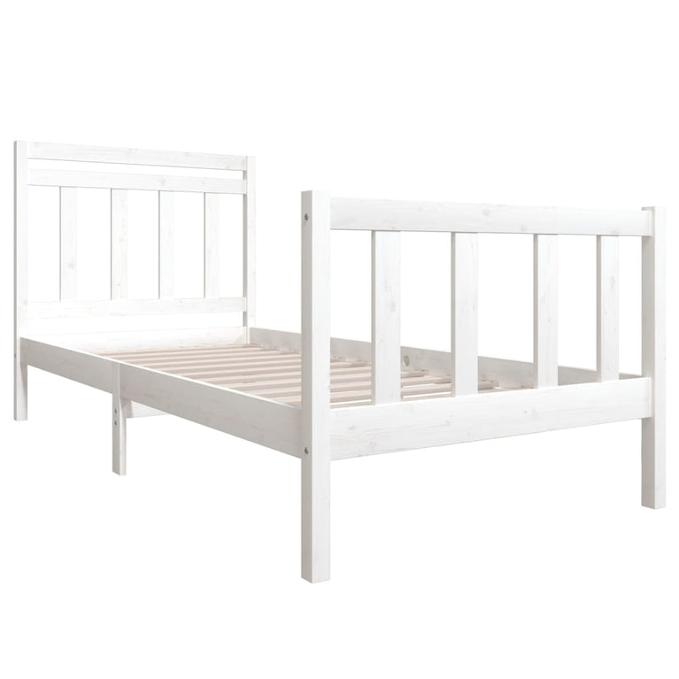 Bedframe massief hout wit 90x190 cm 3FT6 Single
