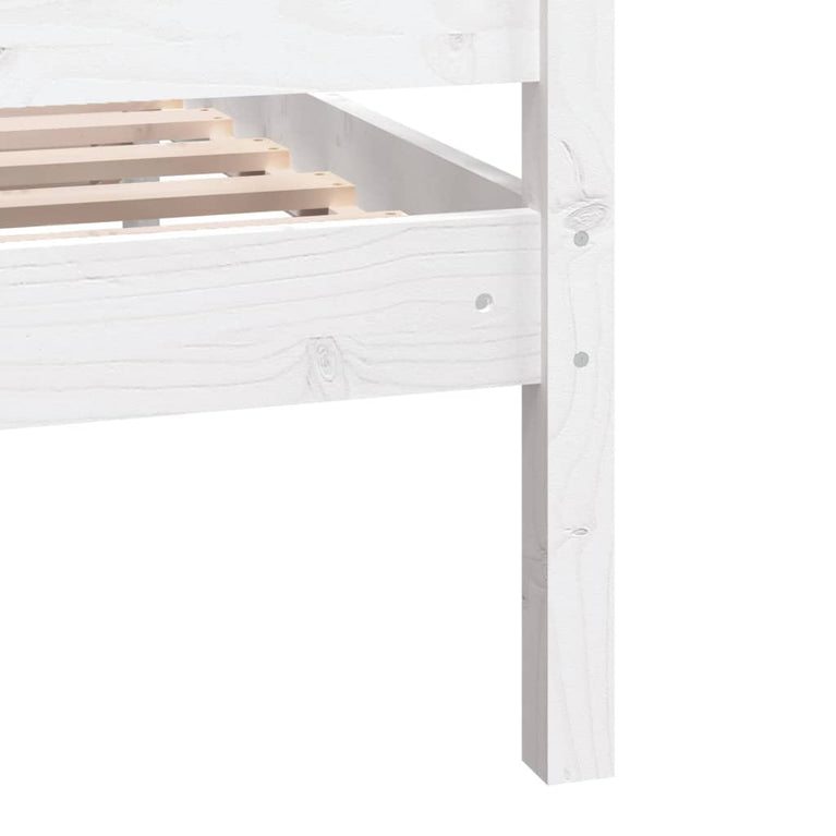 Bedframe massief hout wit 90x190 cm 3FT6 Single