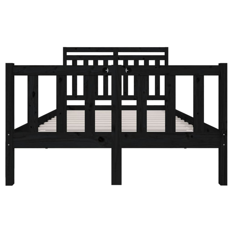 Bedframe massief hout zwart 120x190 cm 4FT Small Double