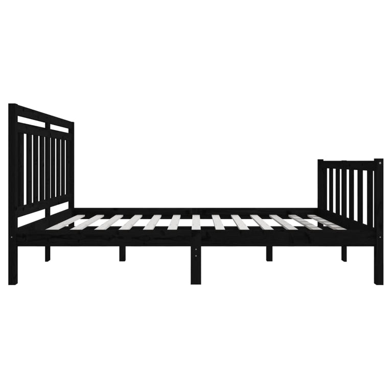 Bedframe massief hout zwart 120x190 cm 4FT Small Double
